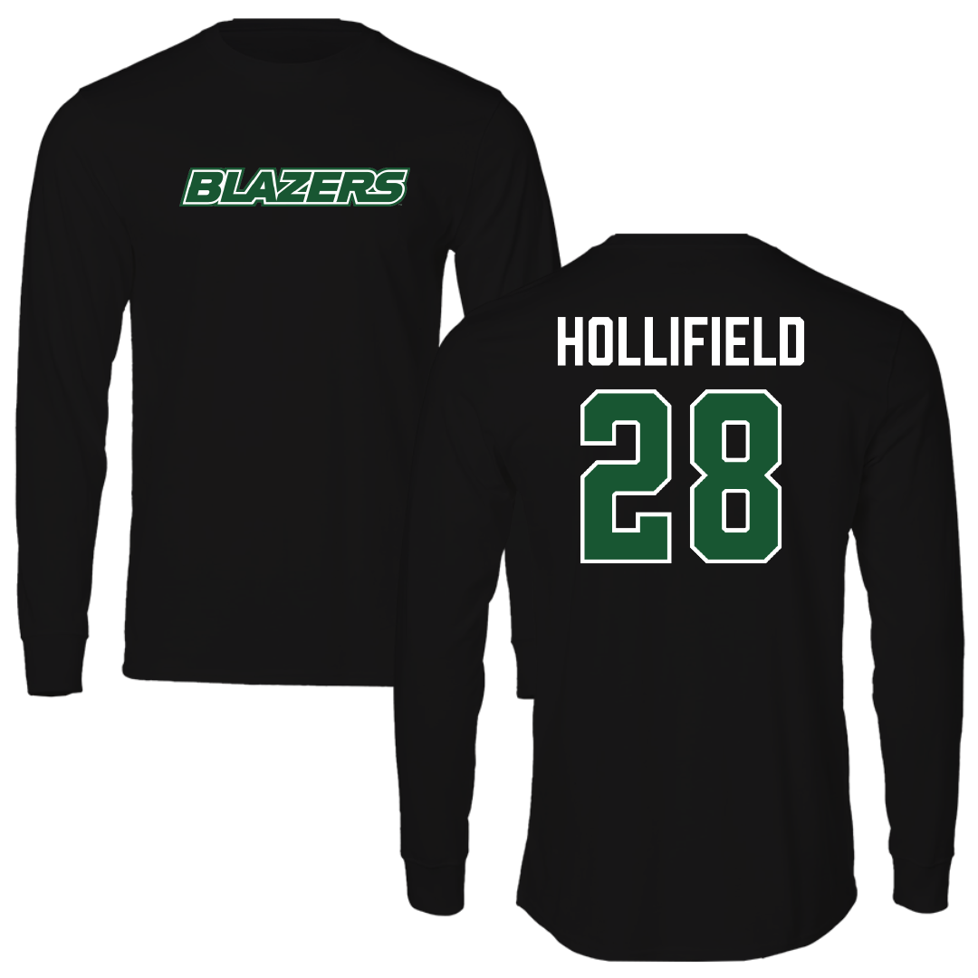 University of Alabama at Birmingham Baseball Black Performance Long Sleeve - #28 Nicholas Hollifield