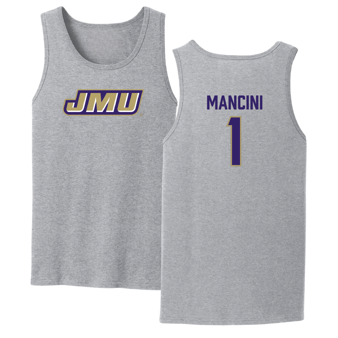 James Madison University Baseball Sport Gray Tank Top - #1 Mike Mancini