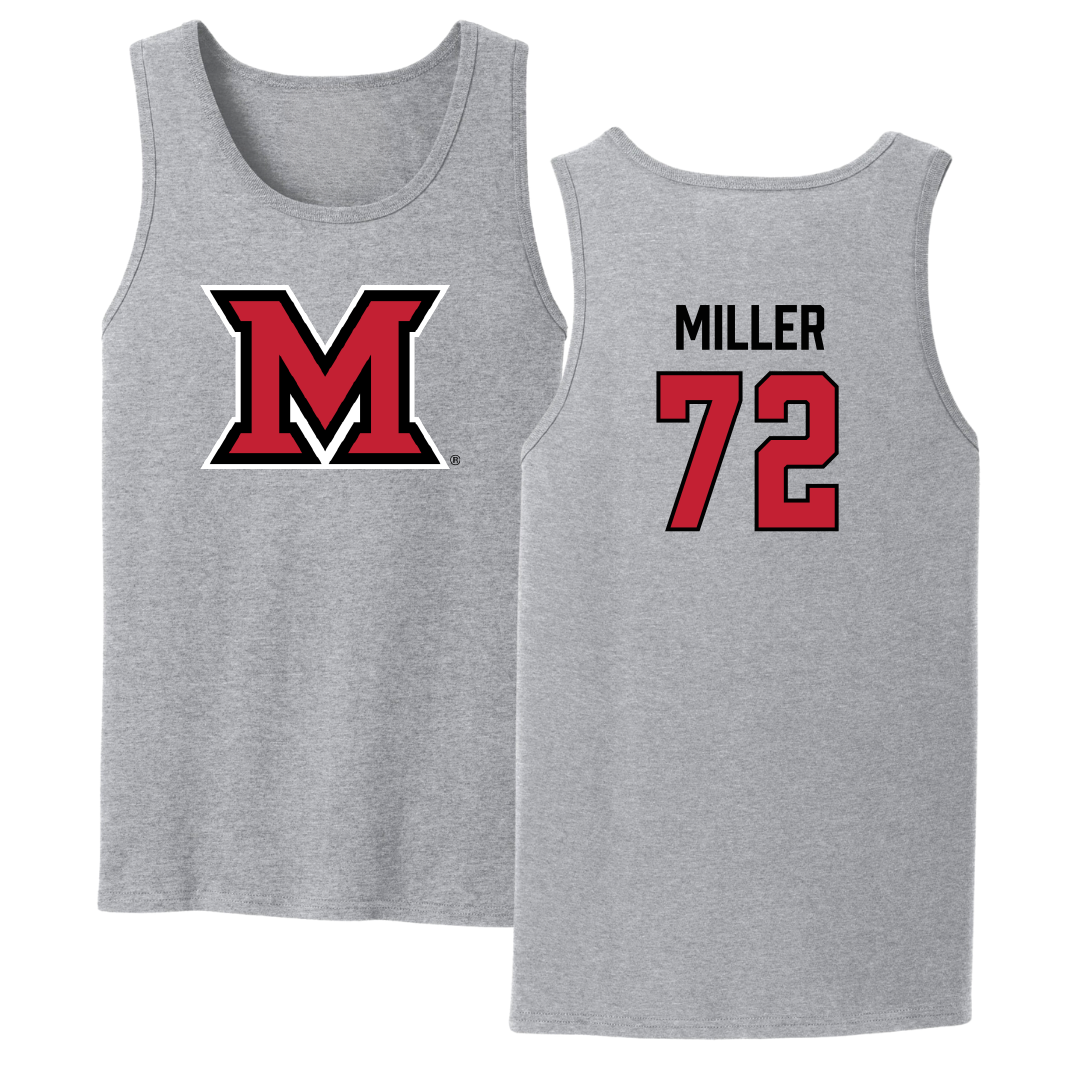 Miami University (Ohio) Softball Sport Gray Tank Top - #72 Lindsey Miller