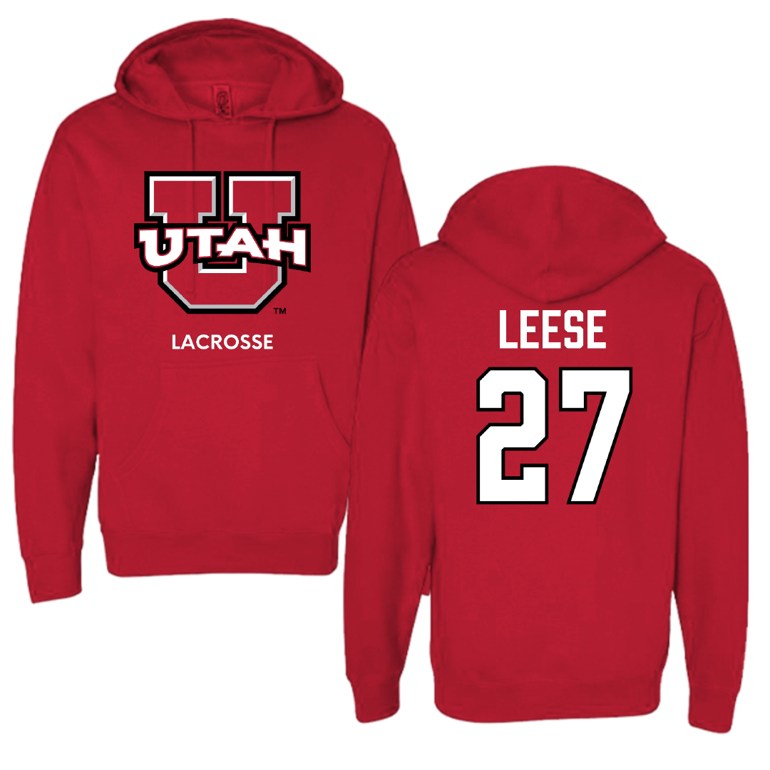 University of Utah Lacrosse (M) Red Utes Hoodie - #27 Will Leese