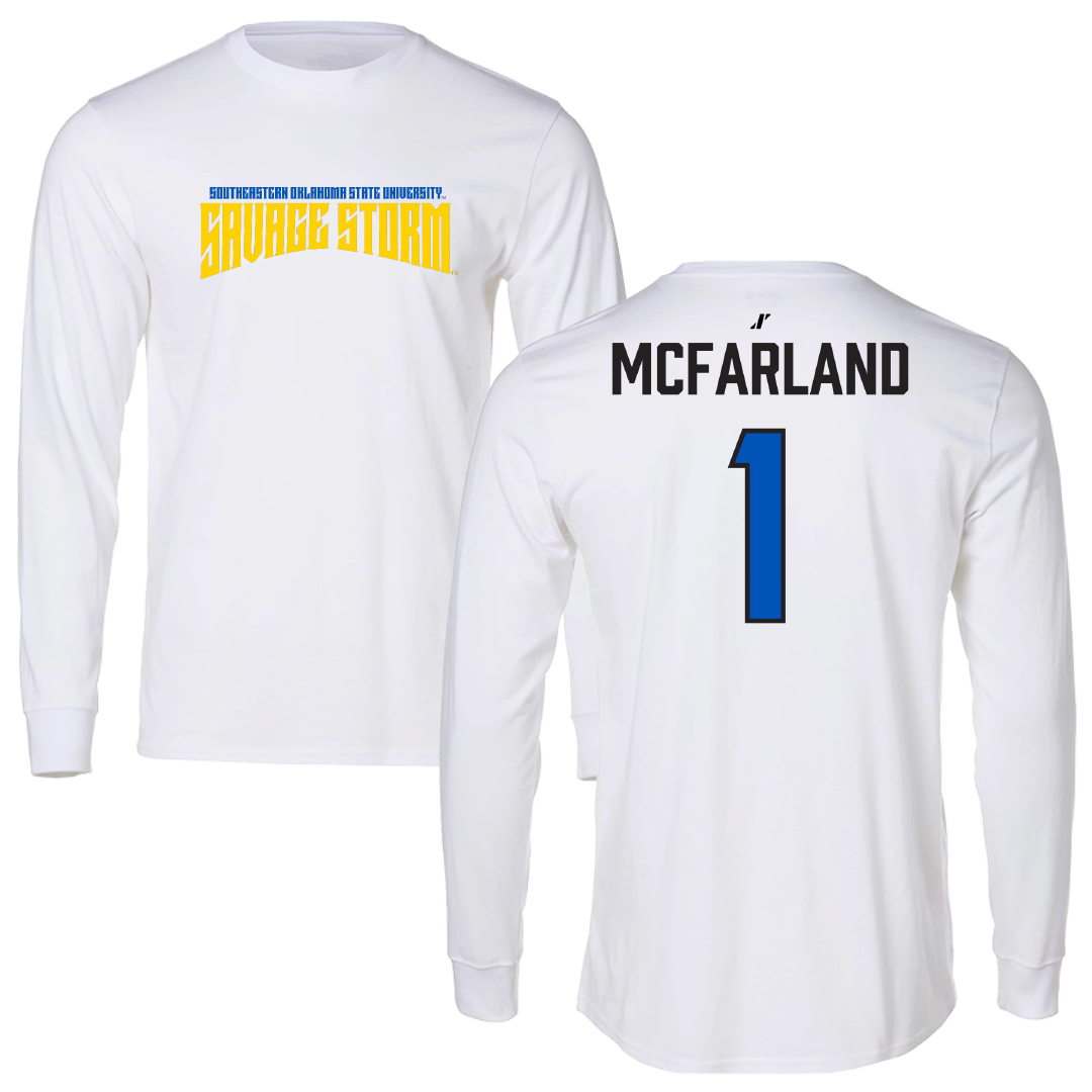 Southeastern Oklahoma State University Volleyball White Classic Performance Long Sleeve - #1 Riley McFarland