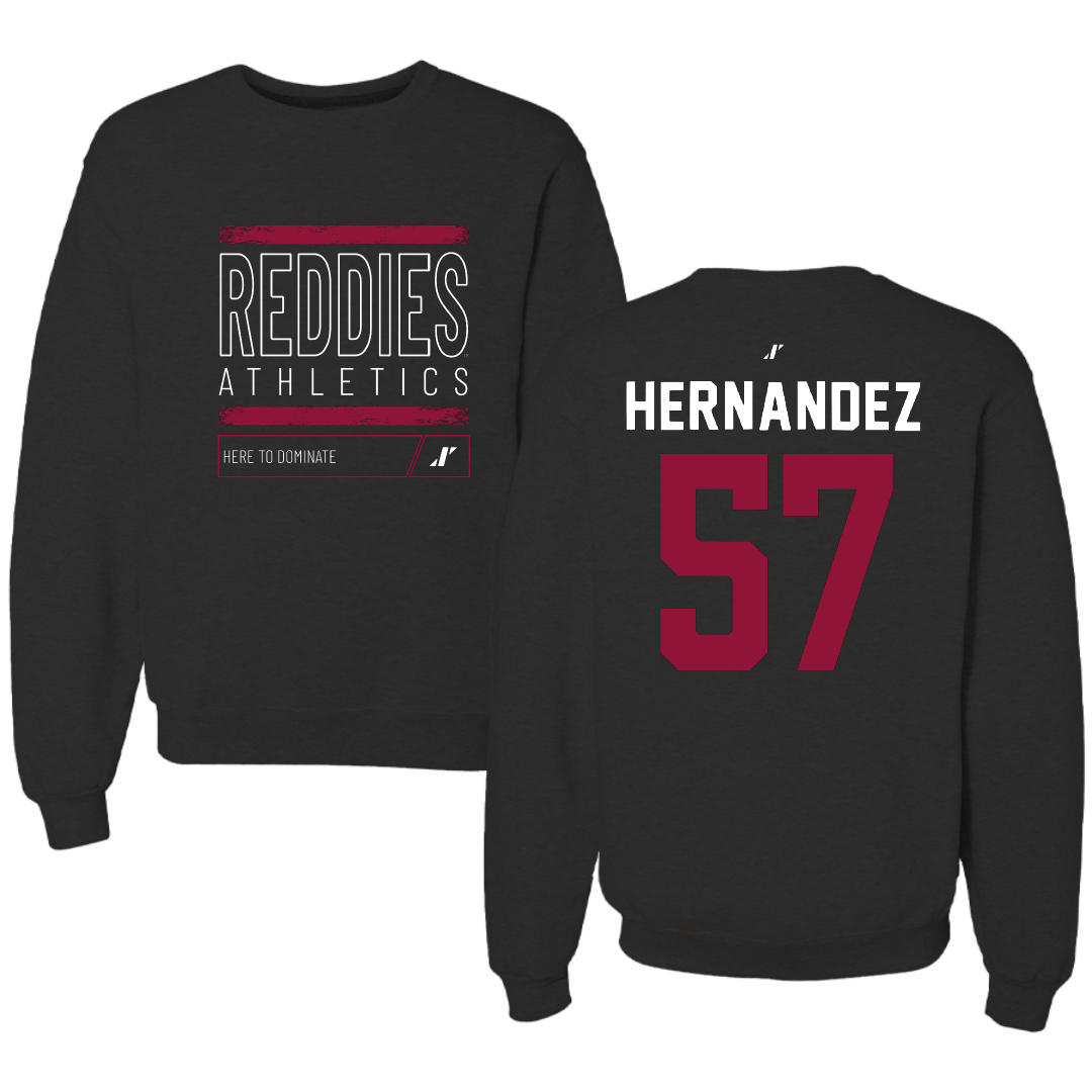 Henderson State University Football Black Dominate Crewneck - #57 Gabe Hernandez