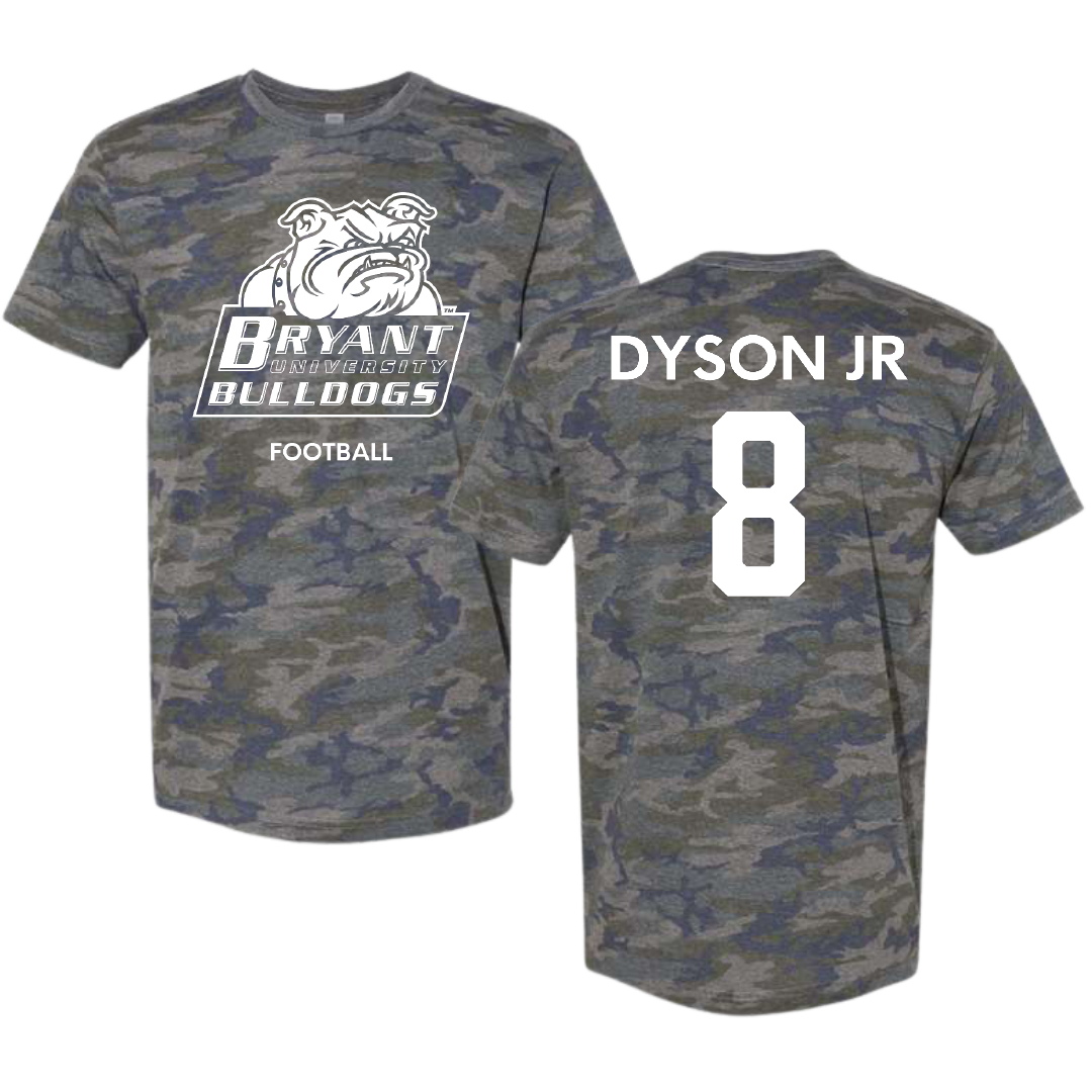 Bryant University Football Vintage Camo Tee - #8 Kenny Dyson Jr