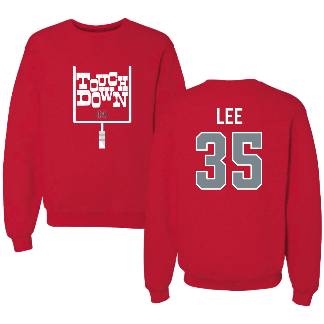Nicholls State University Football Red Touchdown Crewneck - #35 Ethan Lee