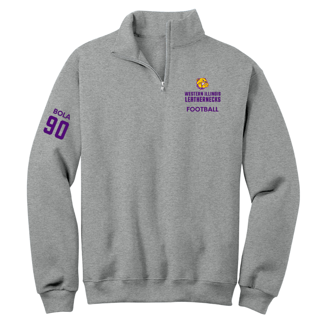 Western Illinois University Football Sport Gray Quarter-Zip - #90 Mayo Bola