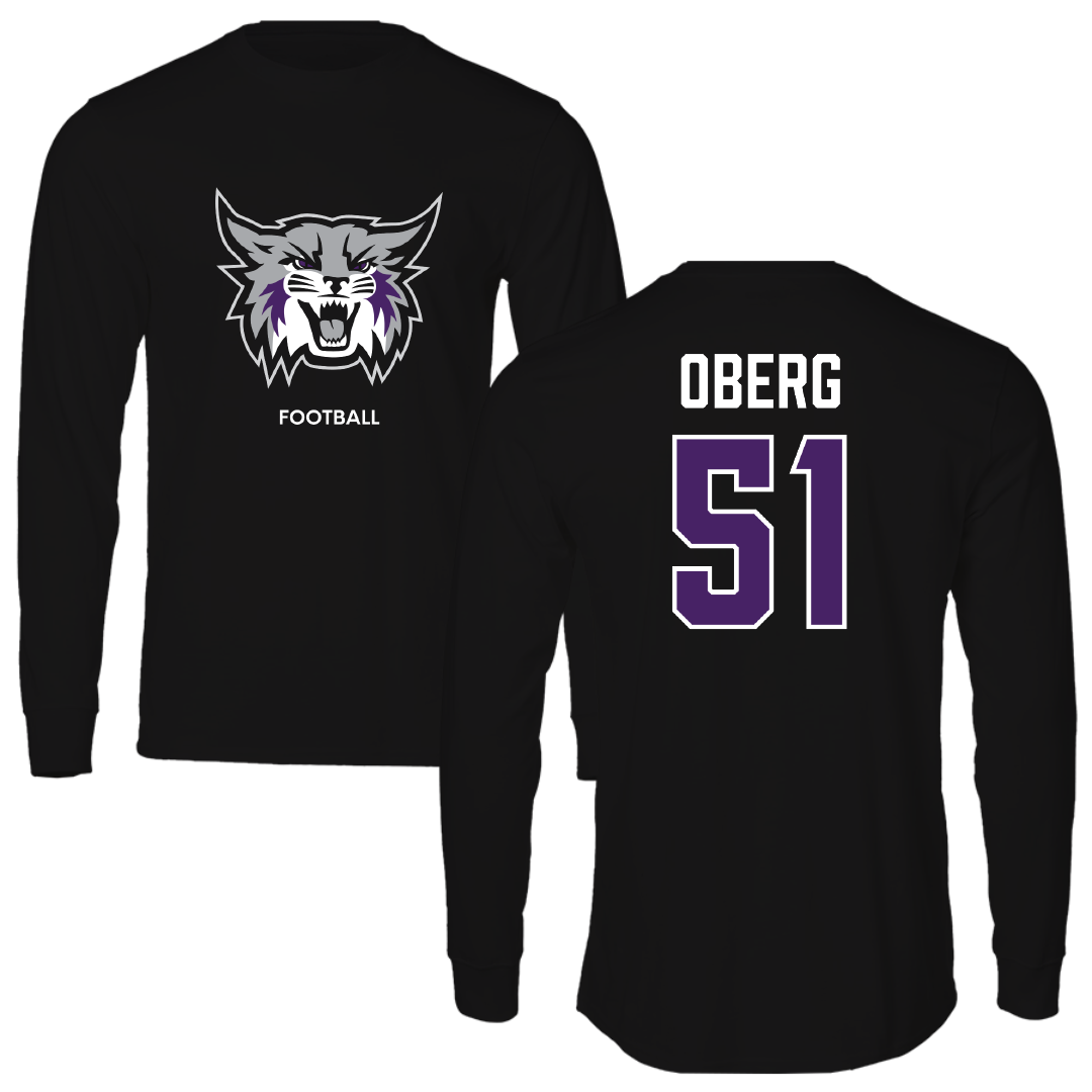 Weber State University Football Black Performance Long Sleeve - #51 Ashden Oberg