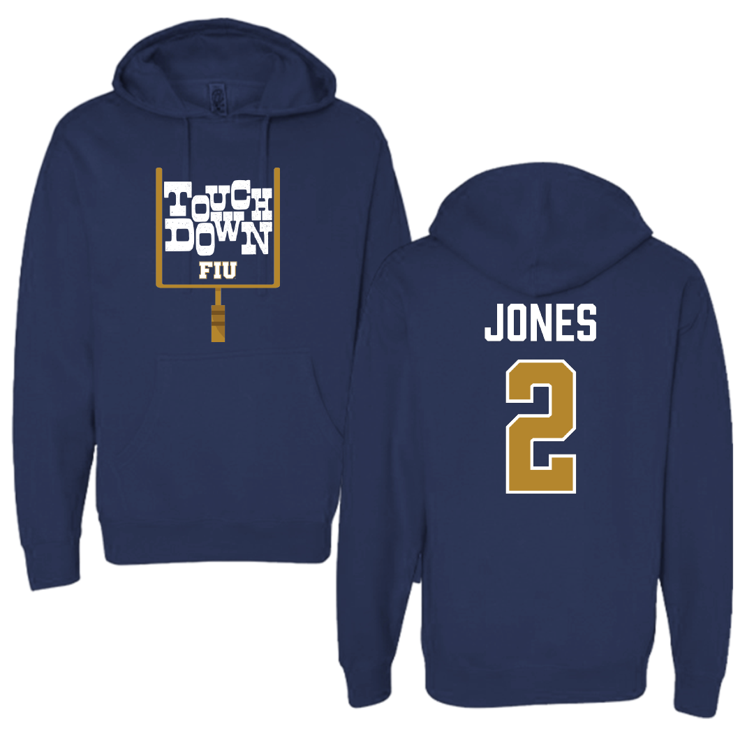 Florida International University Football Navy Touchdown Hoodie - #2 Amari Jones