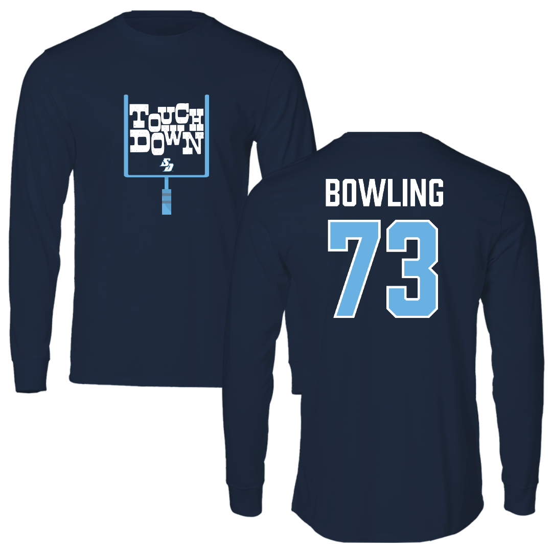 University of San Diego Football Navy Touchdown Performance Long Sleeve - #73 Evans Bowling