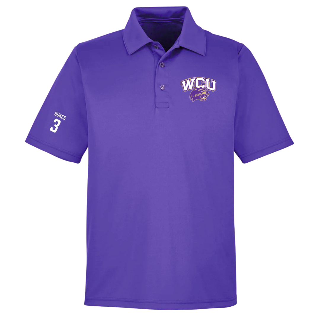 Western Carolina University Football Purple Polo - #3 Samaurie Dukes