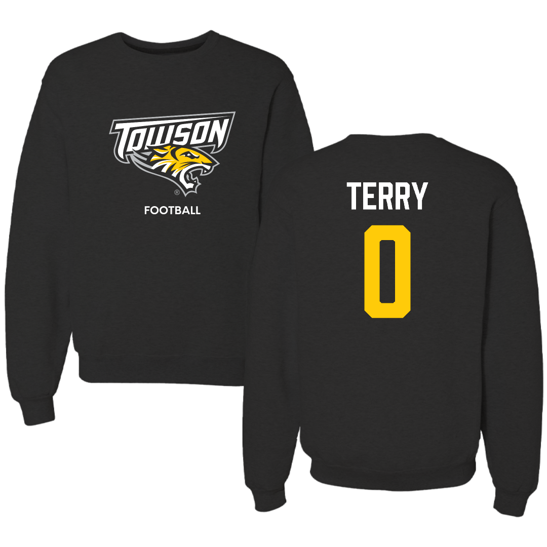 Towson University Football Black Crewneck - #0 Xavier Terry