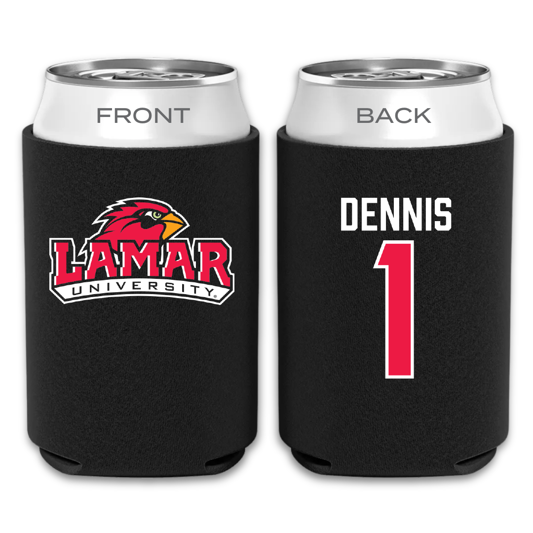 Lamar University Football Black Can Cooler - #1 Andre Dennis