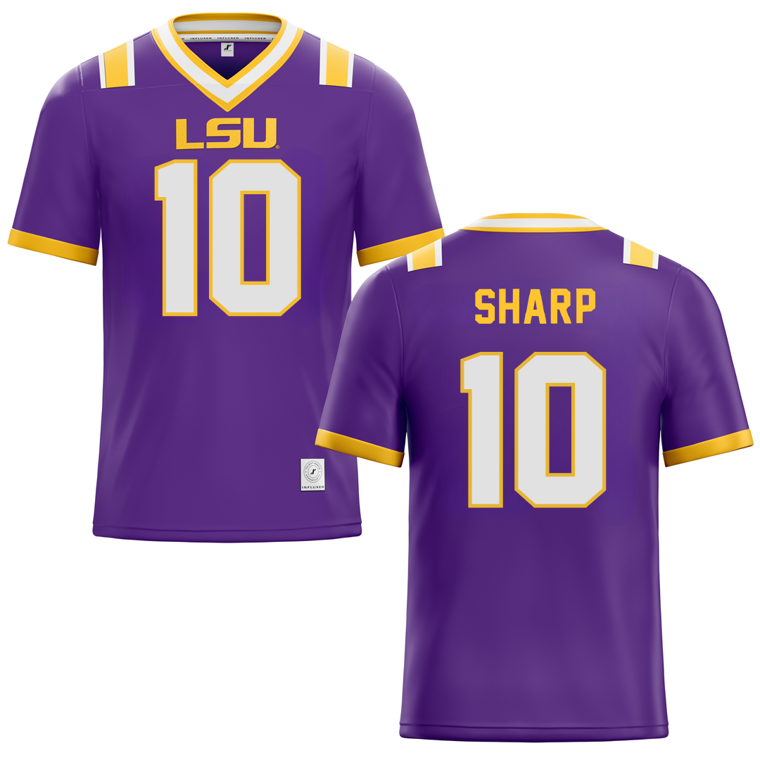 Louisiana State University Purple Football Jersey - #10 Bauer Sharp