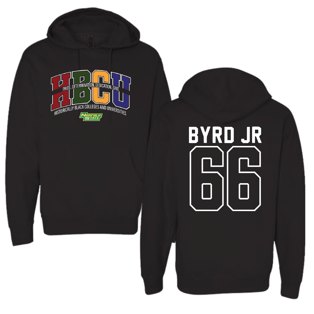 Norfolk State University Football Black HBCU Hoodie - #66 Vincent Byrd Jr