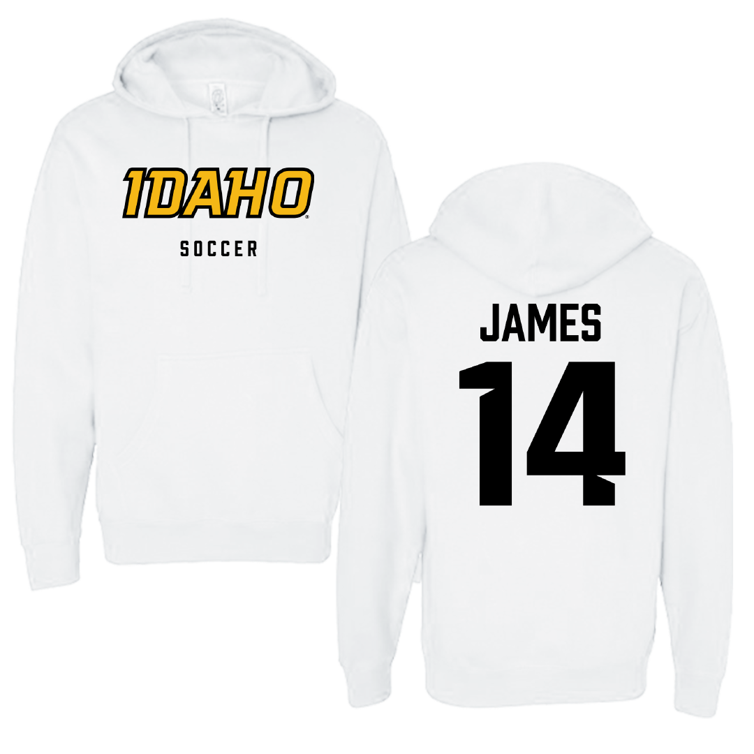 University of Idaho Soccer White Idaho Hoodie - #14 Emma James