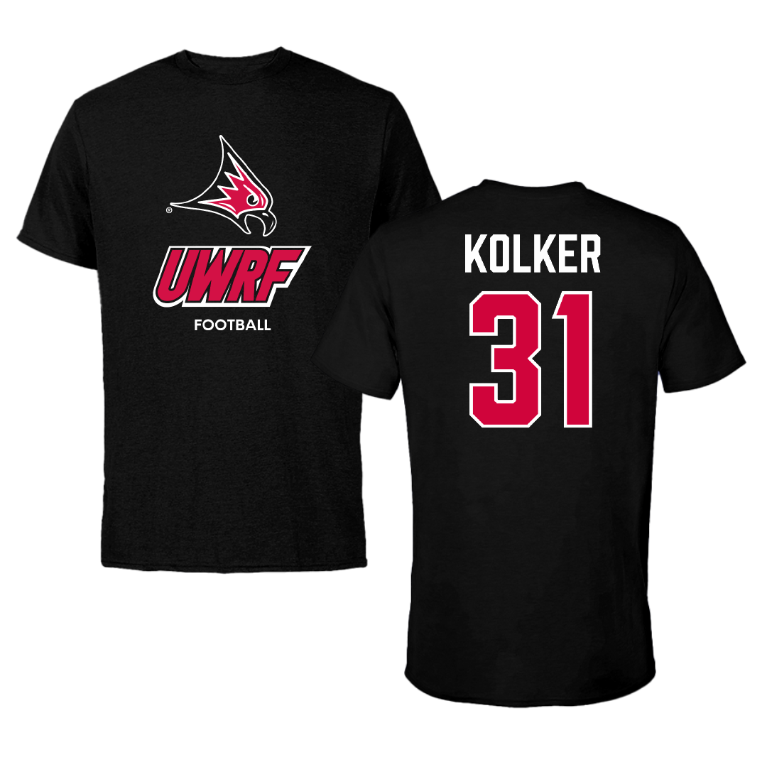 University of Wisconsin-River Falls Football Black Tee - #31 Jaden Kolker