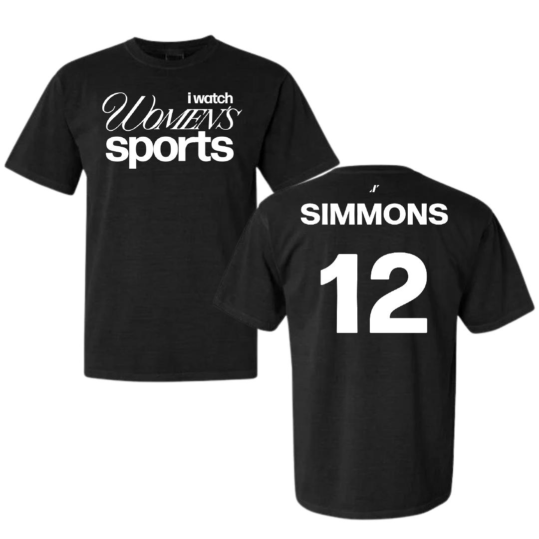 Alabama State University Soccer Black WHM Comfort Colors Tee - #12 Kensley Simmons