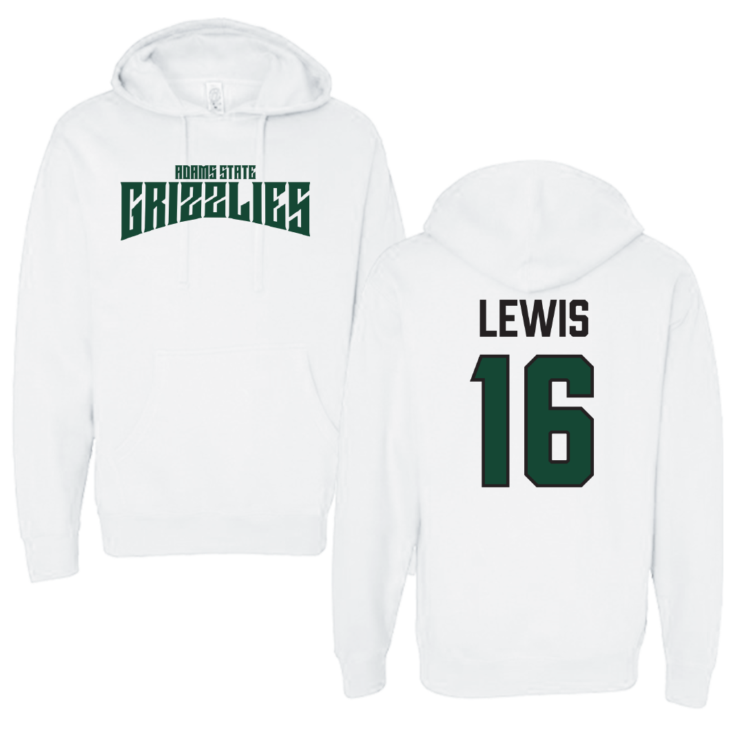 Adams State University Football White Classic Hoodie - #16 Jett Lewis