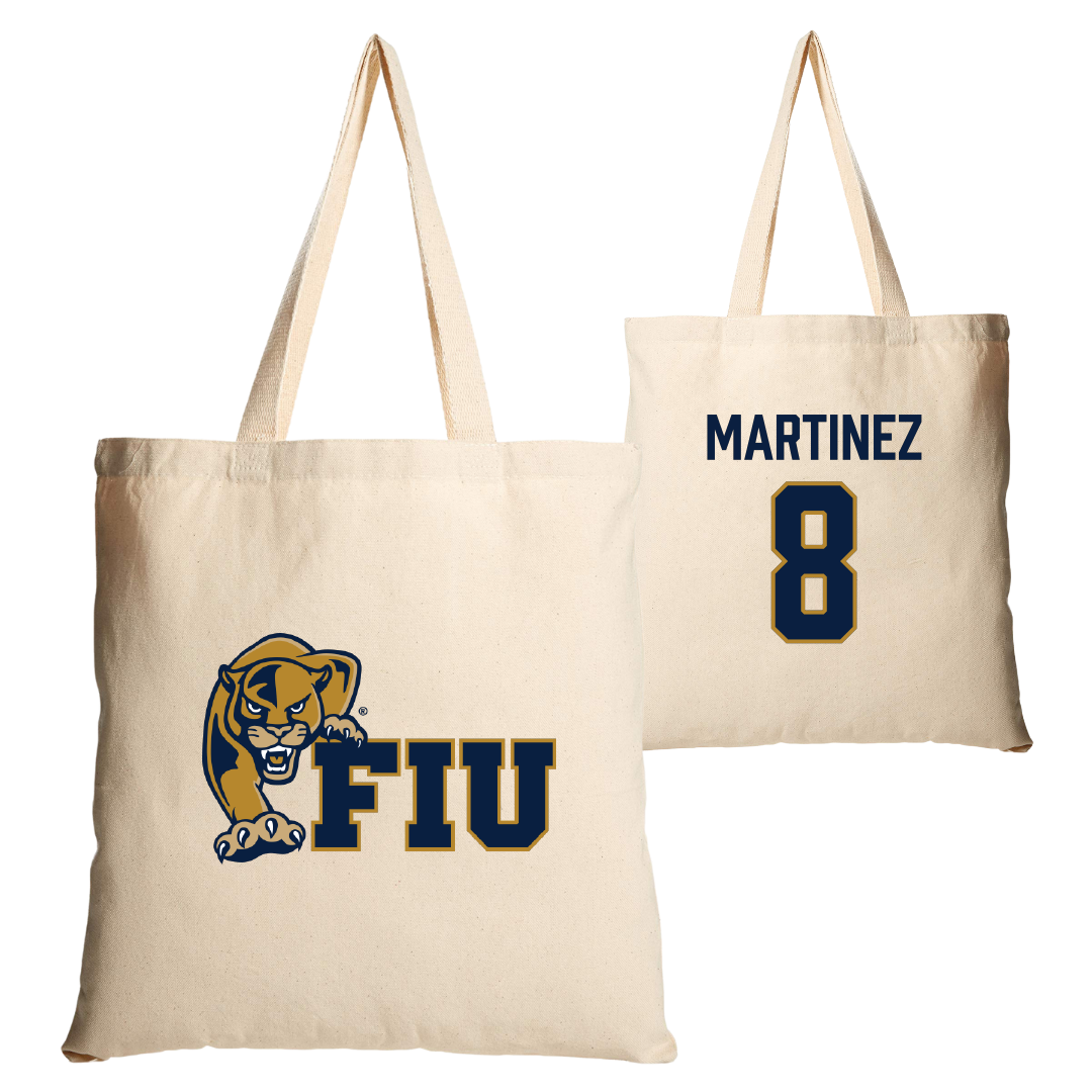 Florida International University Baseball Tan Canvas Tote Bag - #8 Andre Martinez