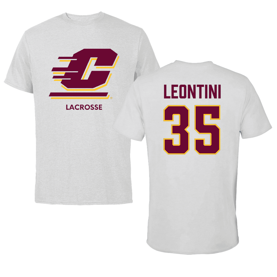 Central Michigan University Lacrosse (W) Light Gray Tee - #35 Gianna Leontini