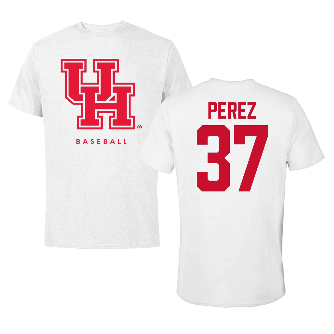 University of Houston Baseball White Performance Tee - #37 Xavier Perez