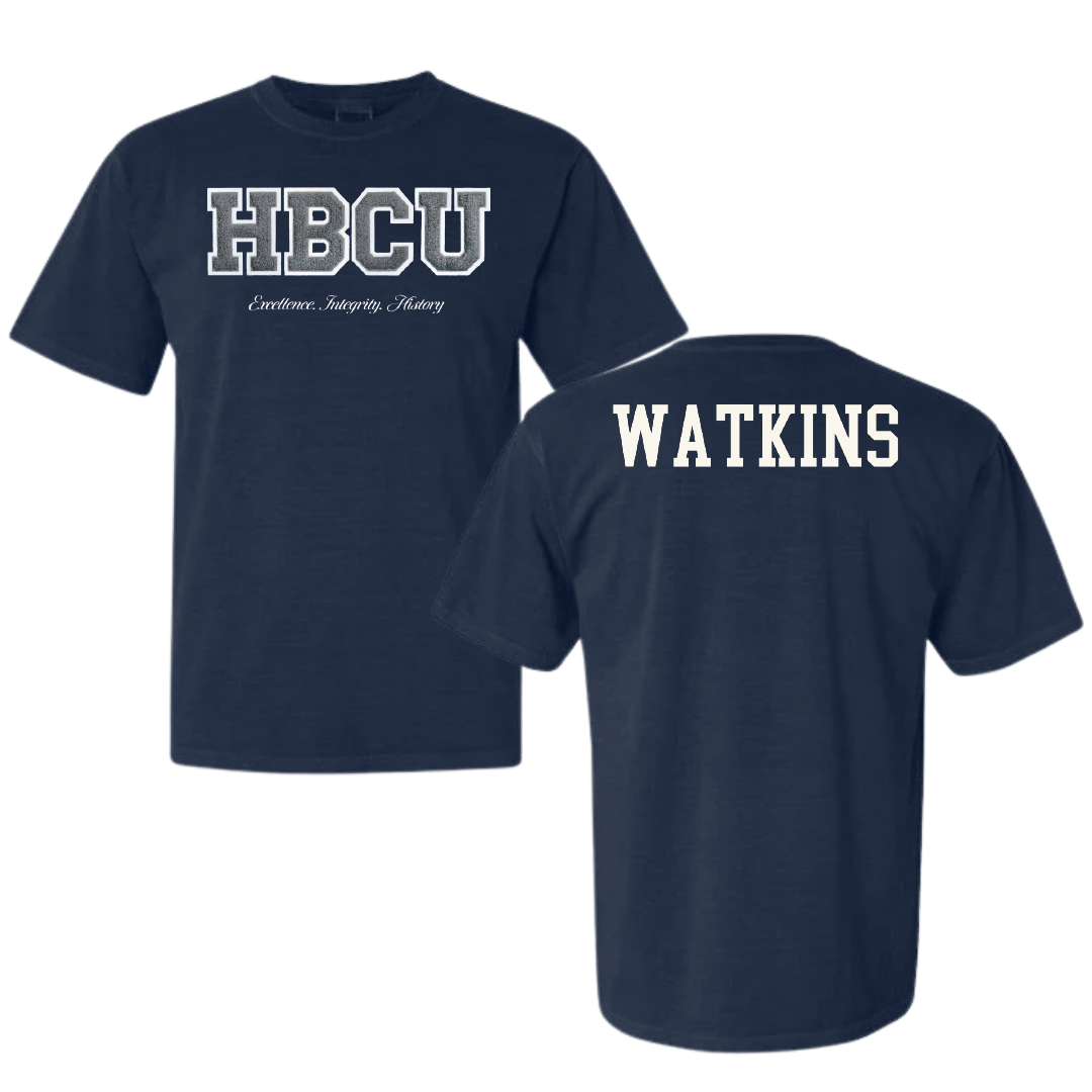 Jackson State University Volleyball (W) Navy HBCU Varsity Comfort Colors Tee - Kamiera Watkins