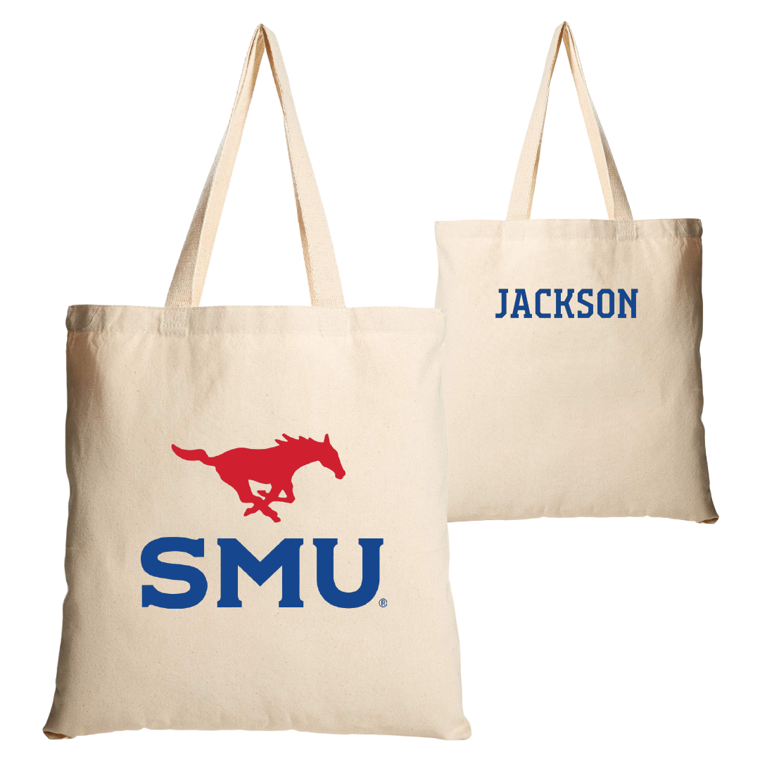 Southern Methodist University TF and XC Tan Canvas Tote Bag - Maykayla Jackson