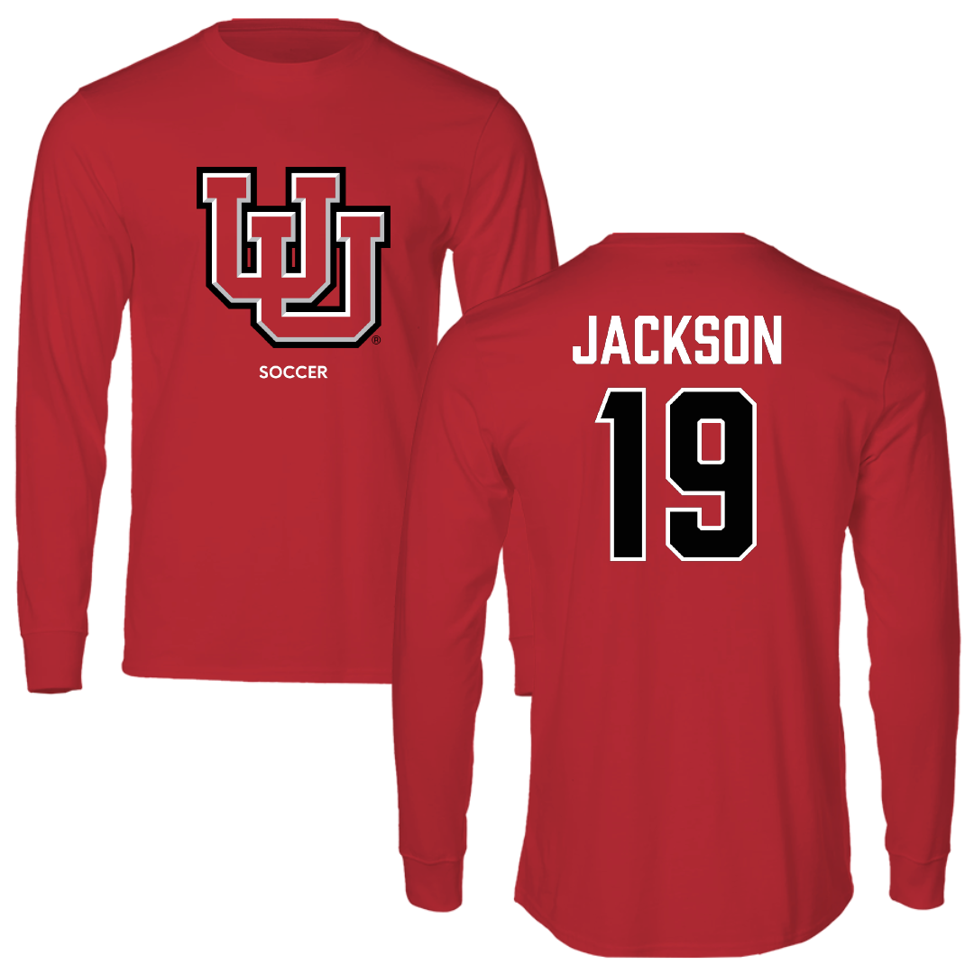 University of Utah Soccer (W) Red Block Long Sleeve - #19 Baylie Jackson