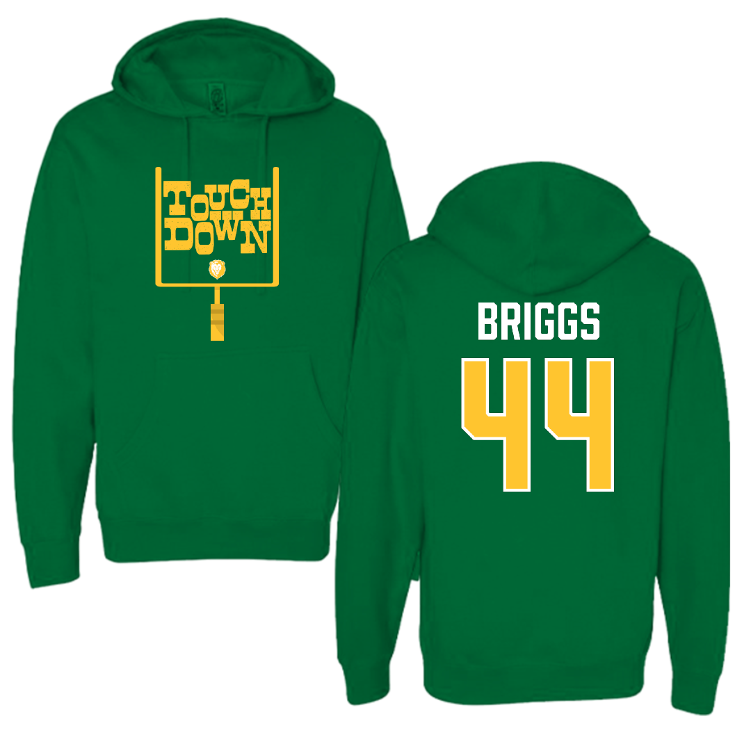 Southeastern Louisiana University Football Green Touchdown Hoodie - #44 Connor Briggs