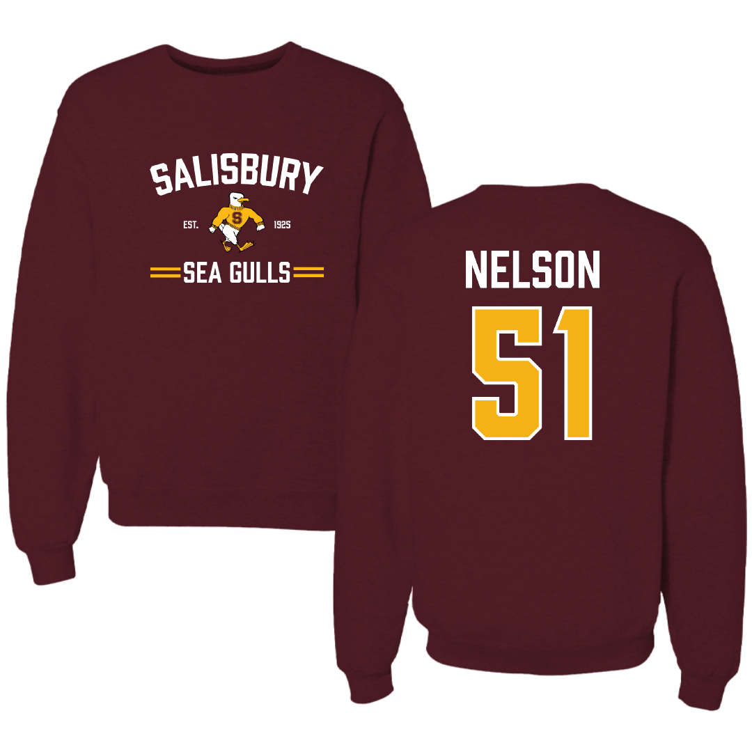 Salisbury University Football Maroon General Crewneck - #51 Matt Nelson