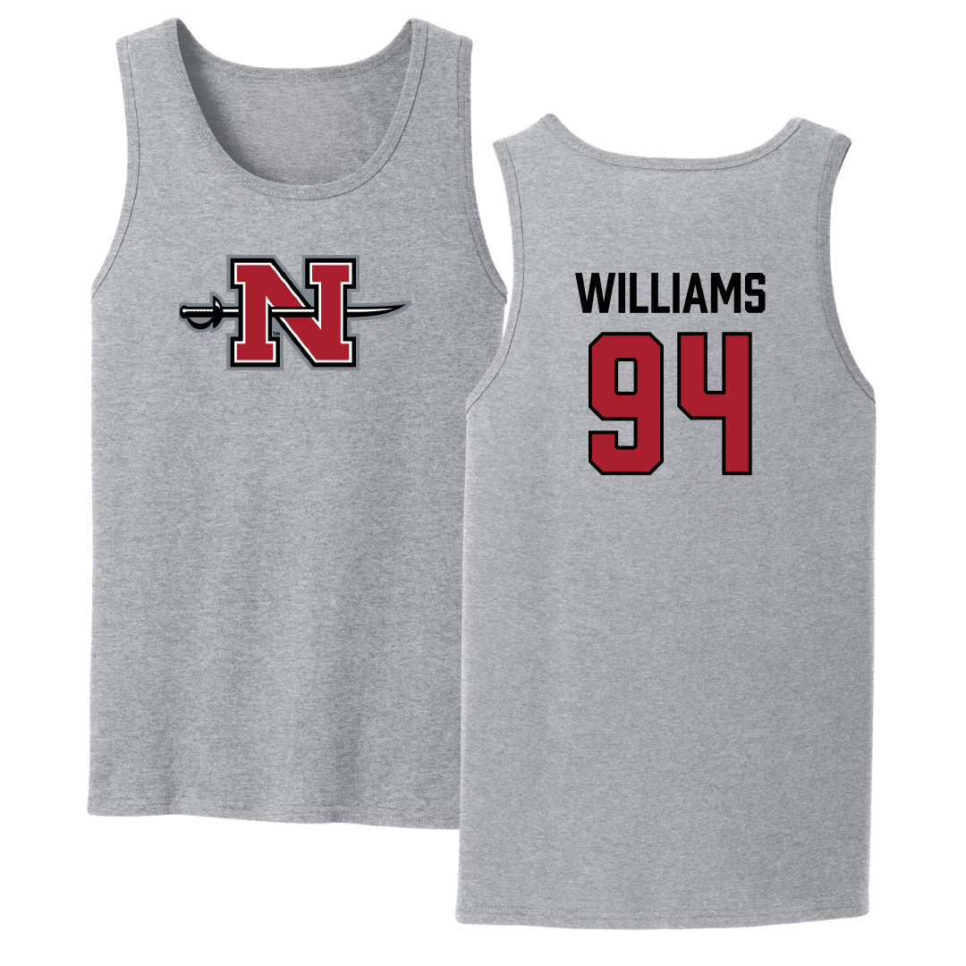 Nicholls State University Football Sport Gray Tank Top - #94 Nick Williams
