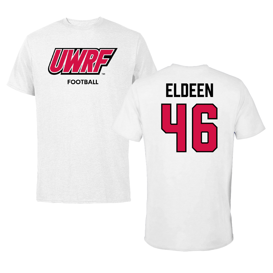 University of Wisconsin-River Falls Football White Block Performance Tee - #46 Austin Eldeen
