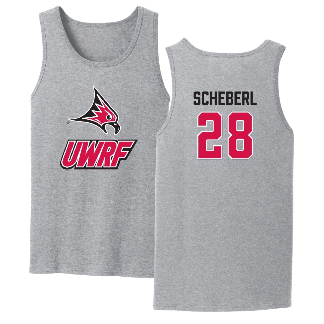 University of Wisconsin-River Falls Football Sport Gray Tank Top - #28 Justin Scheberl
