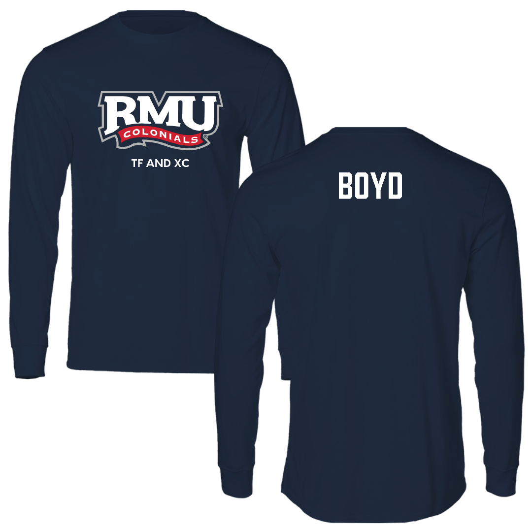 Robert Morris University TF and XC Navy RMU Performance Long Sleeve - Brayden Boyd