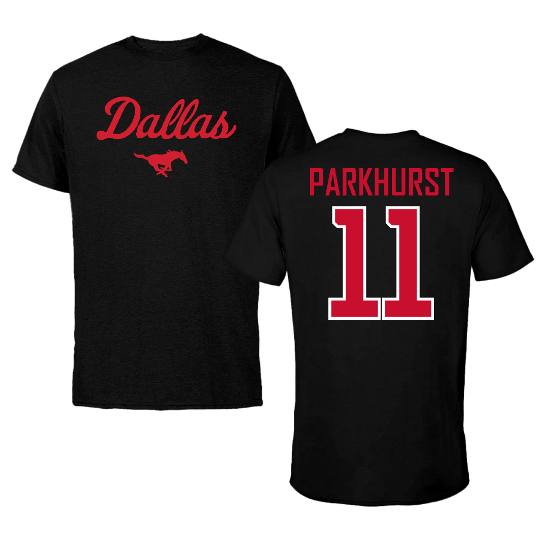 Southern Methodist University Soccer Black Dallas Tee - #11 Zoë Parkhurst
