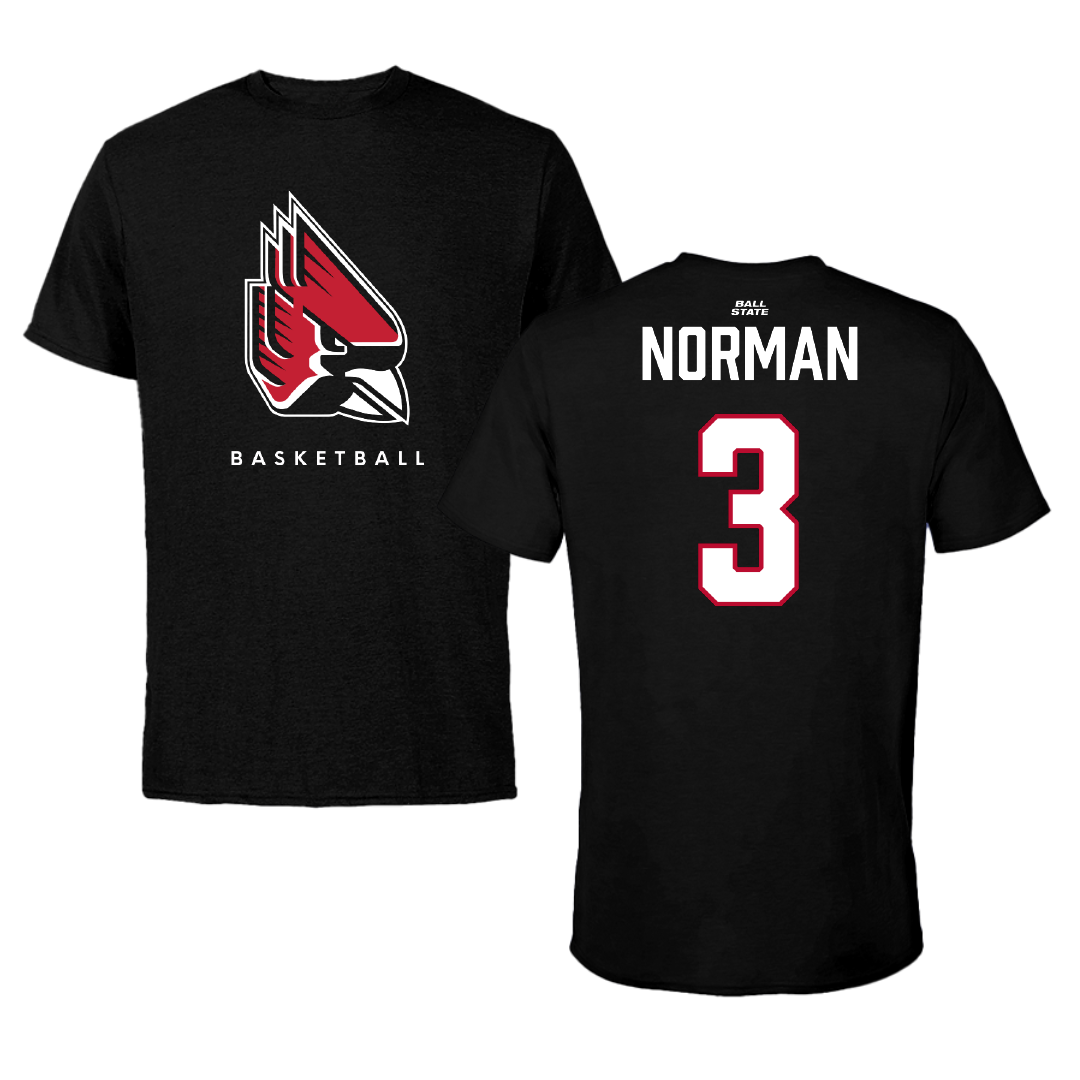 Ball State University Basketball Black Tee - #3 Karsyn Norman