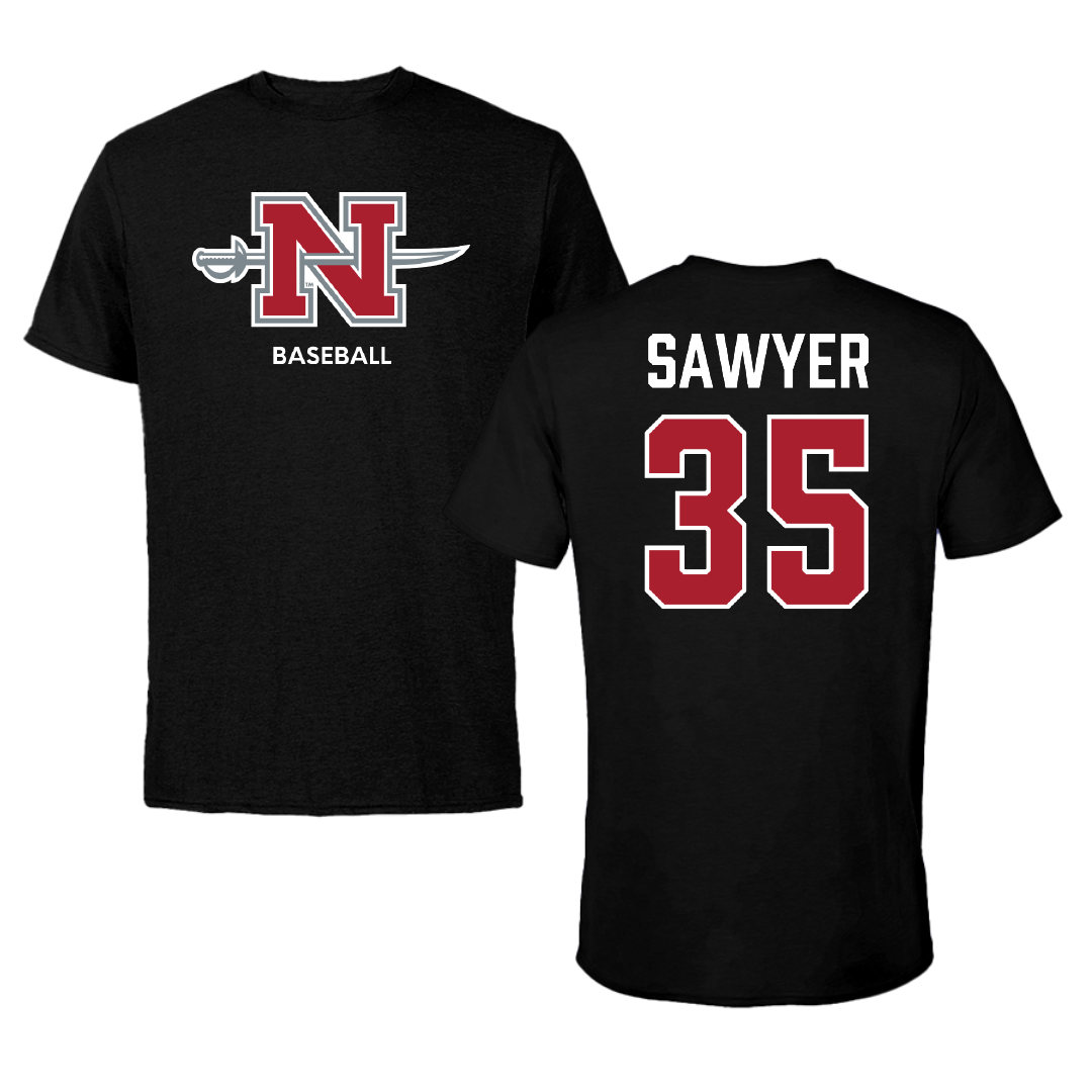 Nicholls State University Baseball Black Mascot Tee - #35 Barron Sawyer