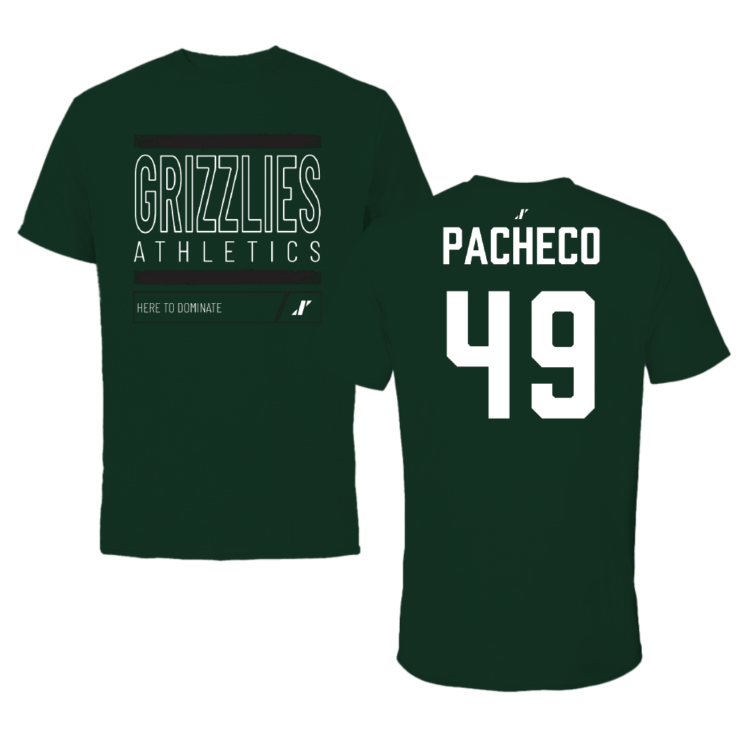 Adams State University Football Forest Green Dominate Performance Tee - #49 Quinton Pacheco