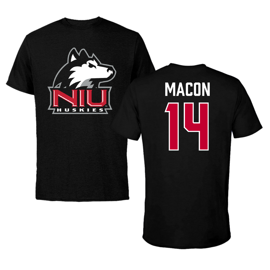 Northern Illinois University Football Black Tee - #14 Jalen Macon