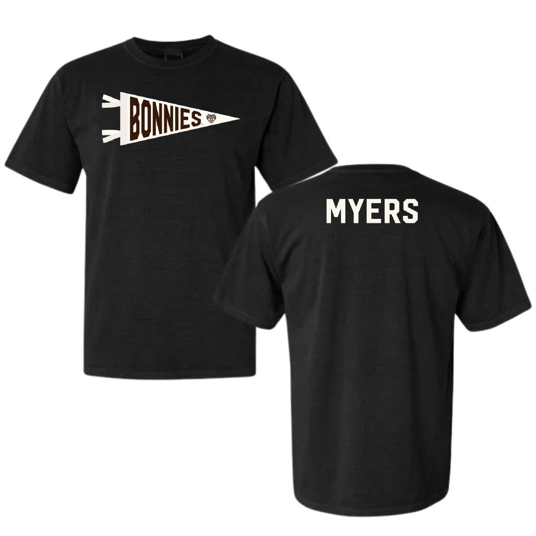 St. Bonaventure University Swimming & Diving Black Pennant Comfort Colors Tee - Halle Myers
