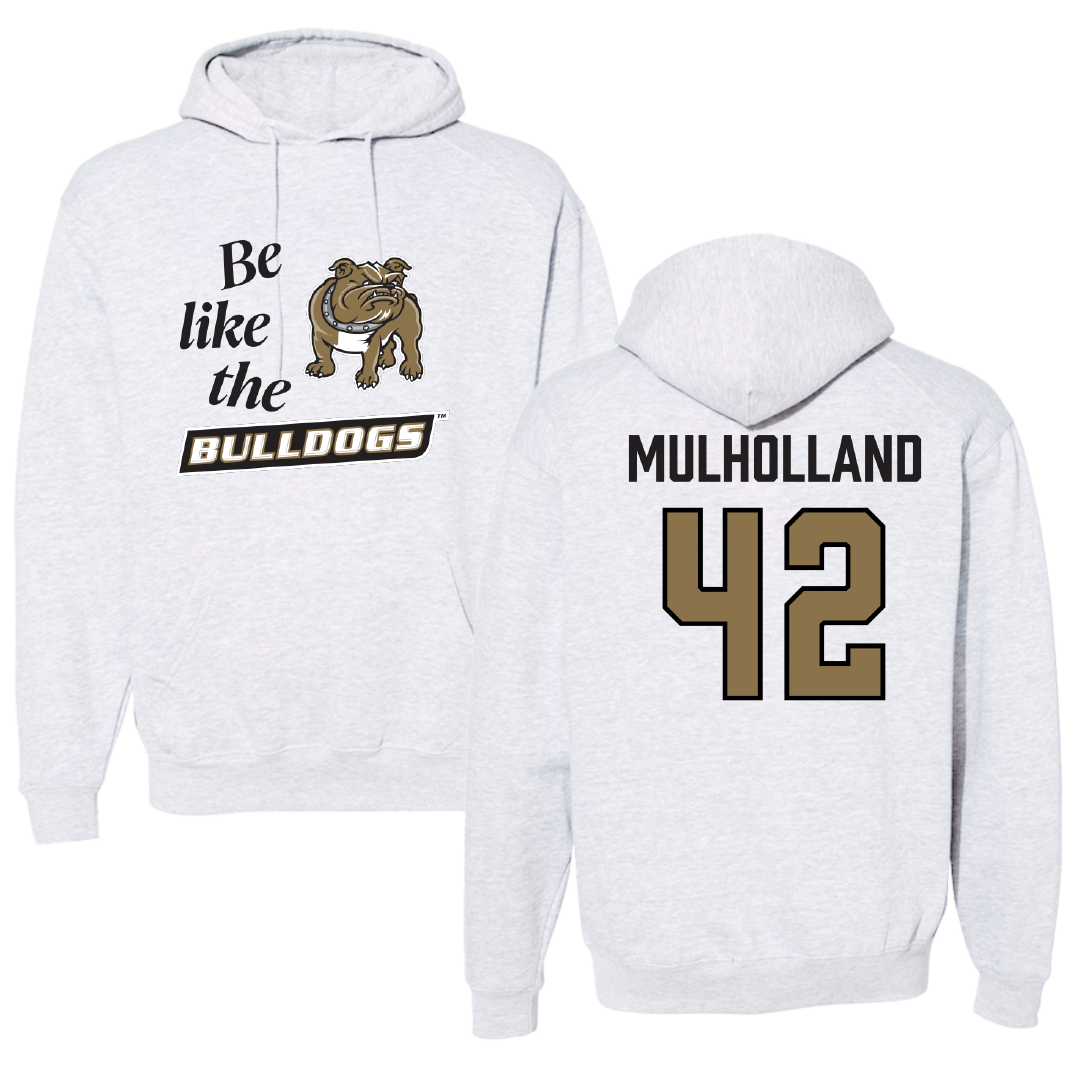 Bryant University Baseball Light Gray Be Like Us Hoodie - #42 Billy Mulholland