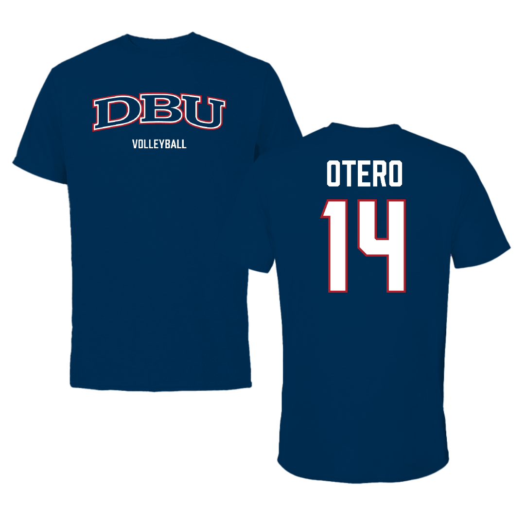 Dallas Baptist University Volleyball (W) Navy Tee - #14 Lindsey Otero