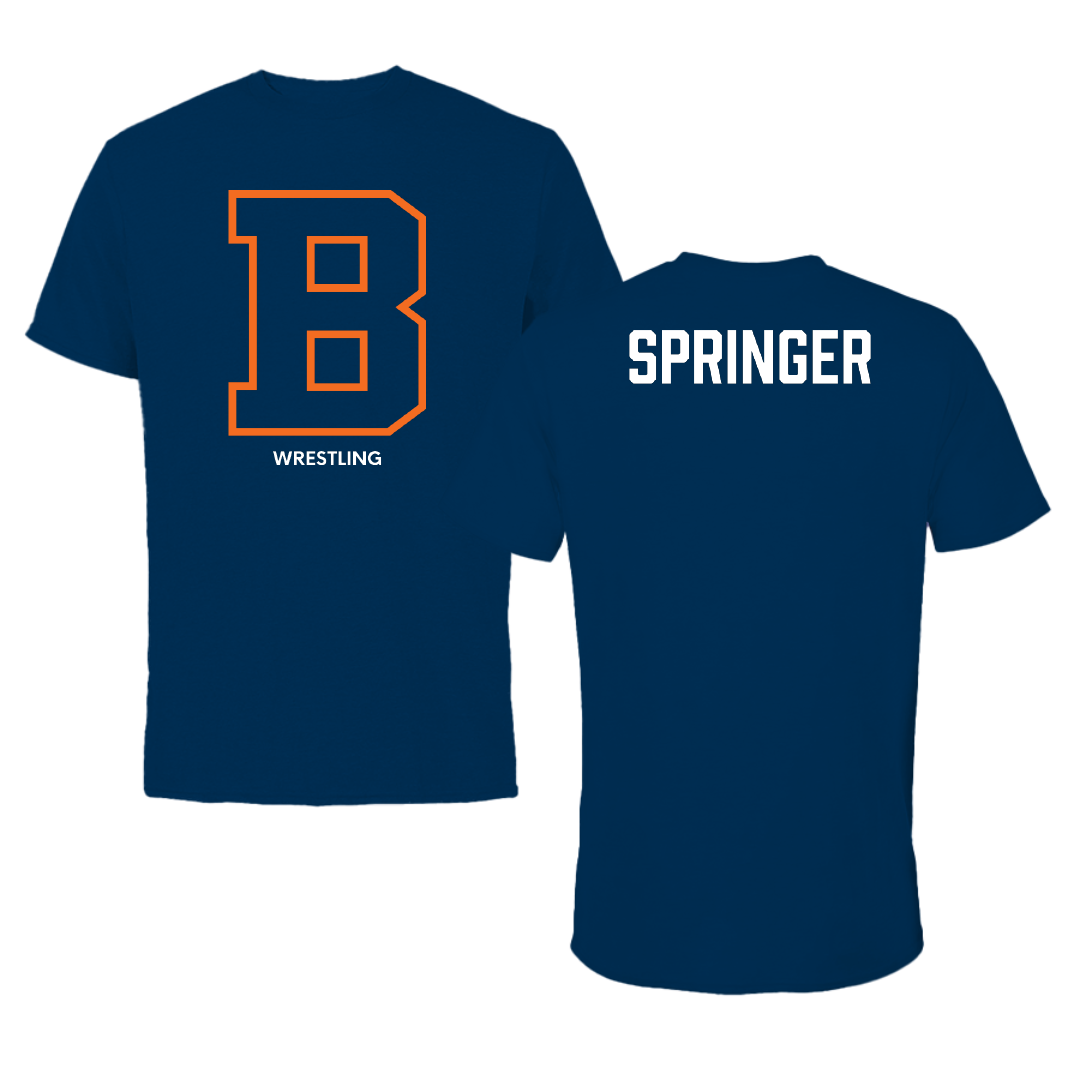 Bucknell University Wrestling (M) Navy Performance Tee - Nolan Springer