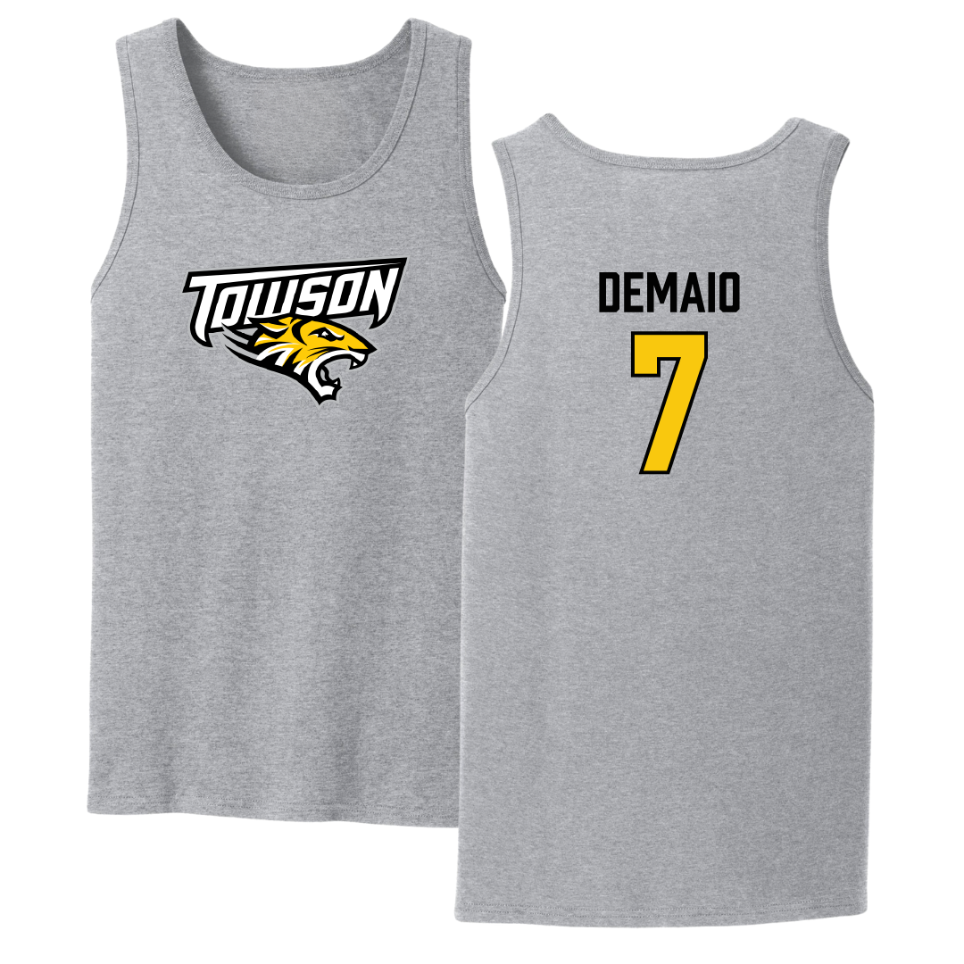 Towson University Lacrosse Sport Gray Tank Top - #7 Luca DeMaio