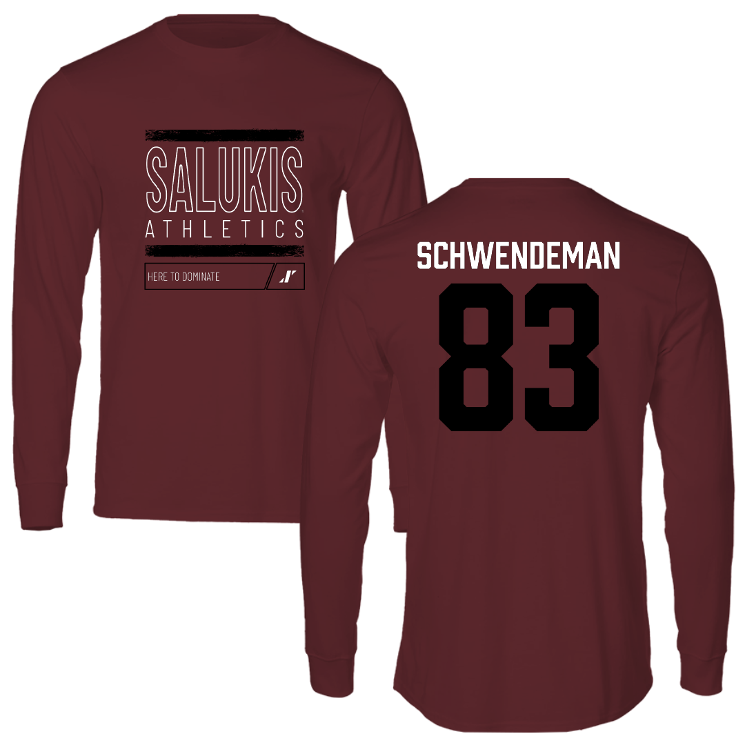 Southern Illinois University at Carbondale Football Maroon Dominate Performance Long Sleeve - #83 Ryan Schwendeman
