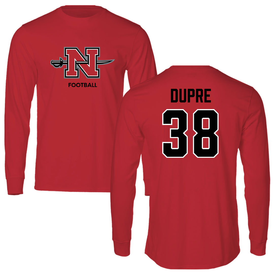 Nicholls State University Football Red Mascot Long Sleeve - #38 Kylan Dupre