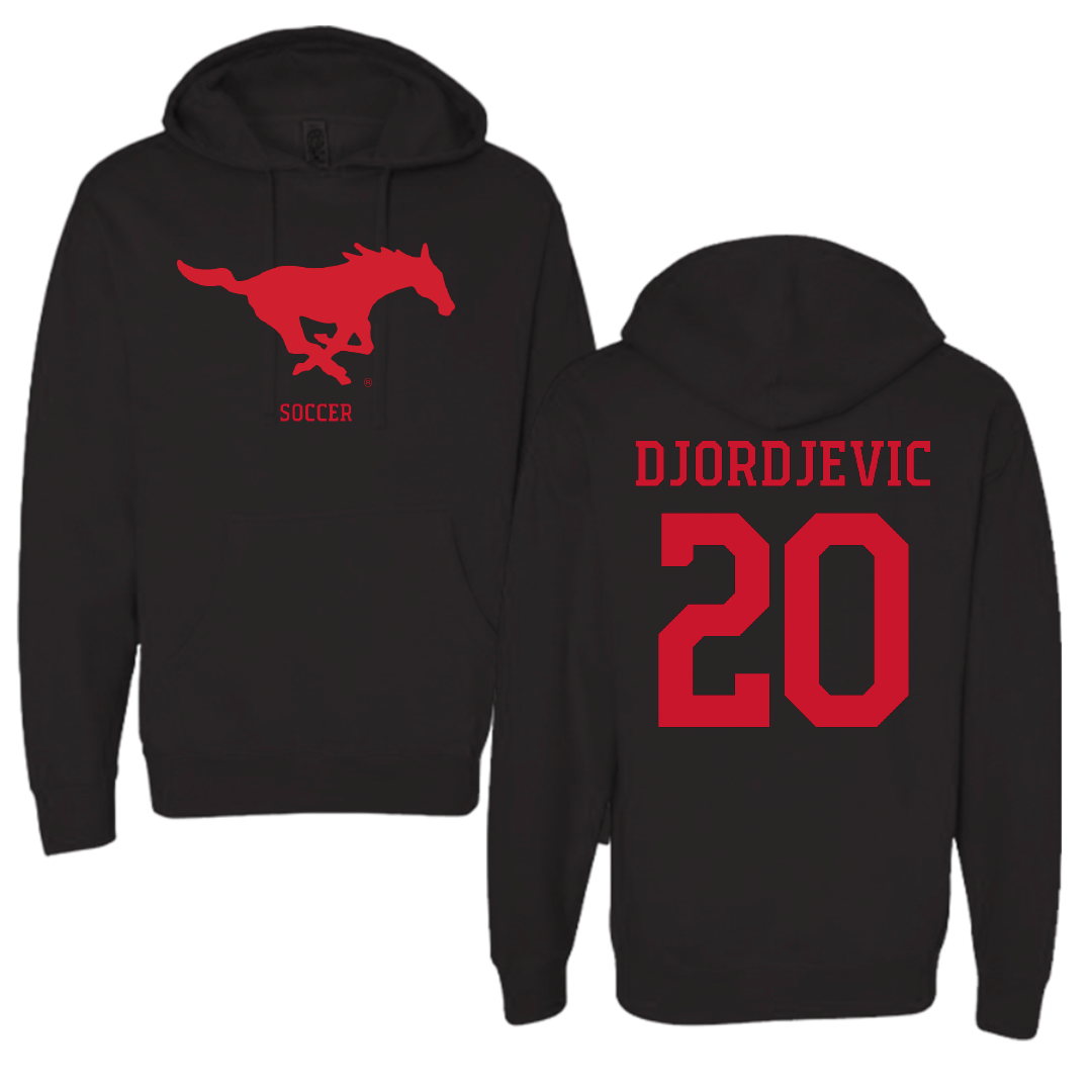 Southern Methodist University Soccer (M) Black Mascot Hoodie - #20 Nikola Djordjevic