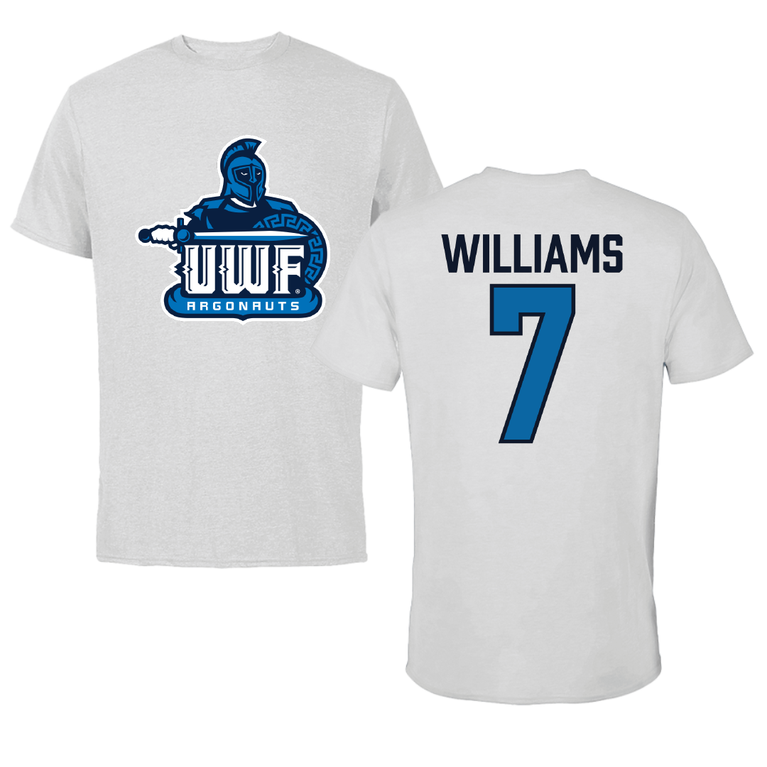 University of West Florida Football Light Gray Tee - #7 Justice Williams