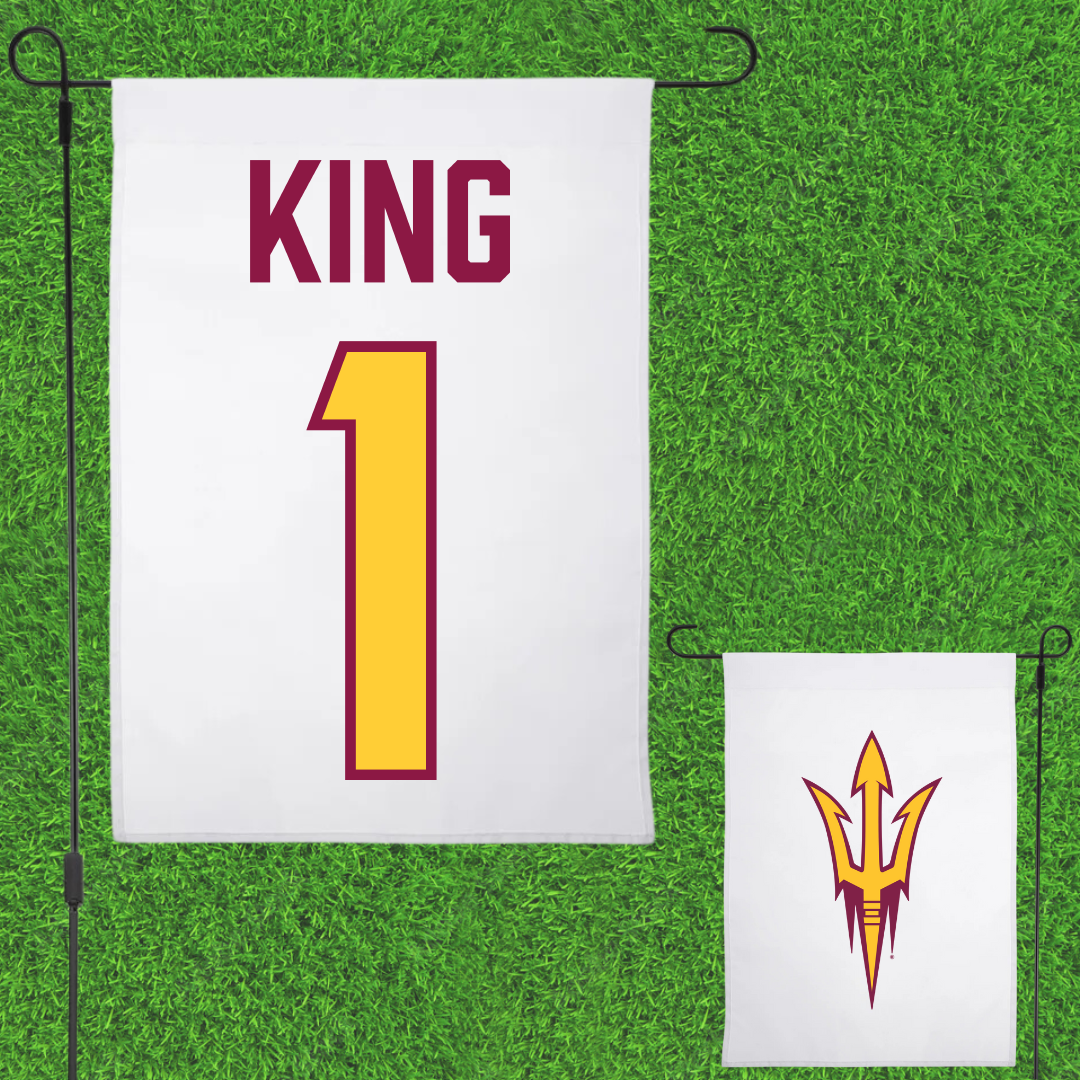 Arizona State University Baseball White Garden Flag - #1 Matt King