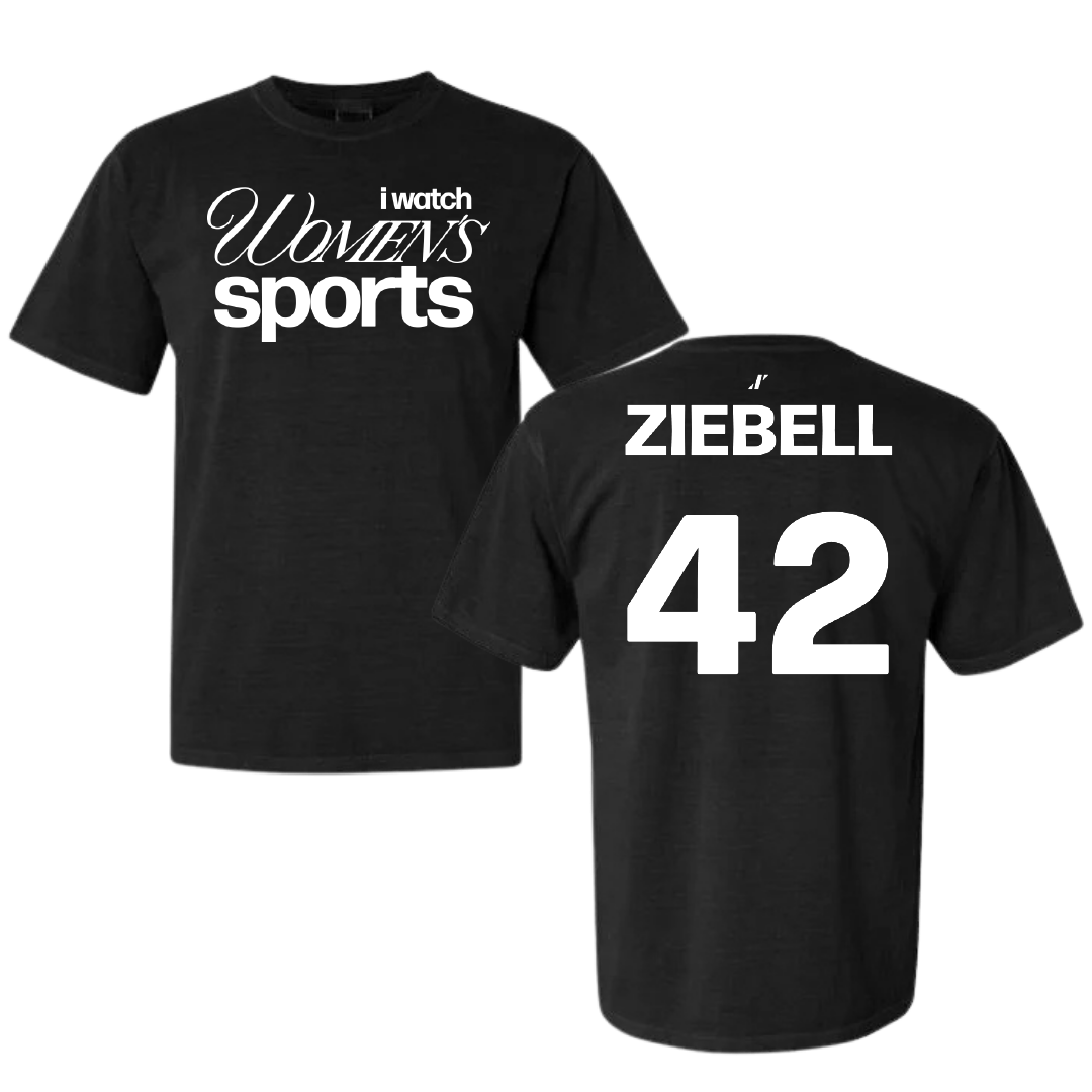 Bradley University Basketball Black WHM Comfort Colors Tee - #42 Callie Ziebell