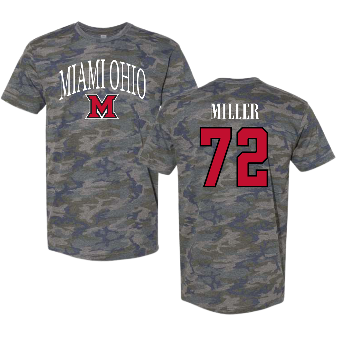 Miami University (Ohio) Softball Vintage Camo Tee - #72 Lindsey Miller